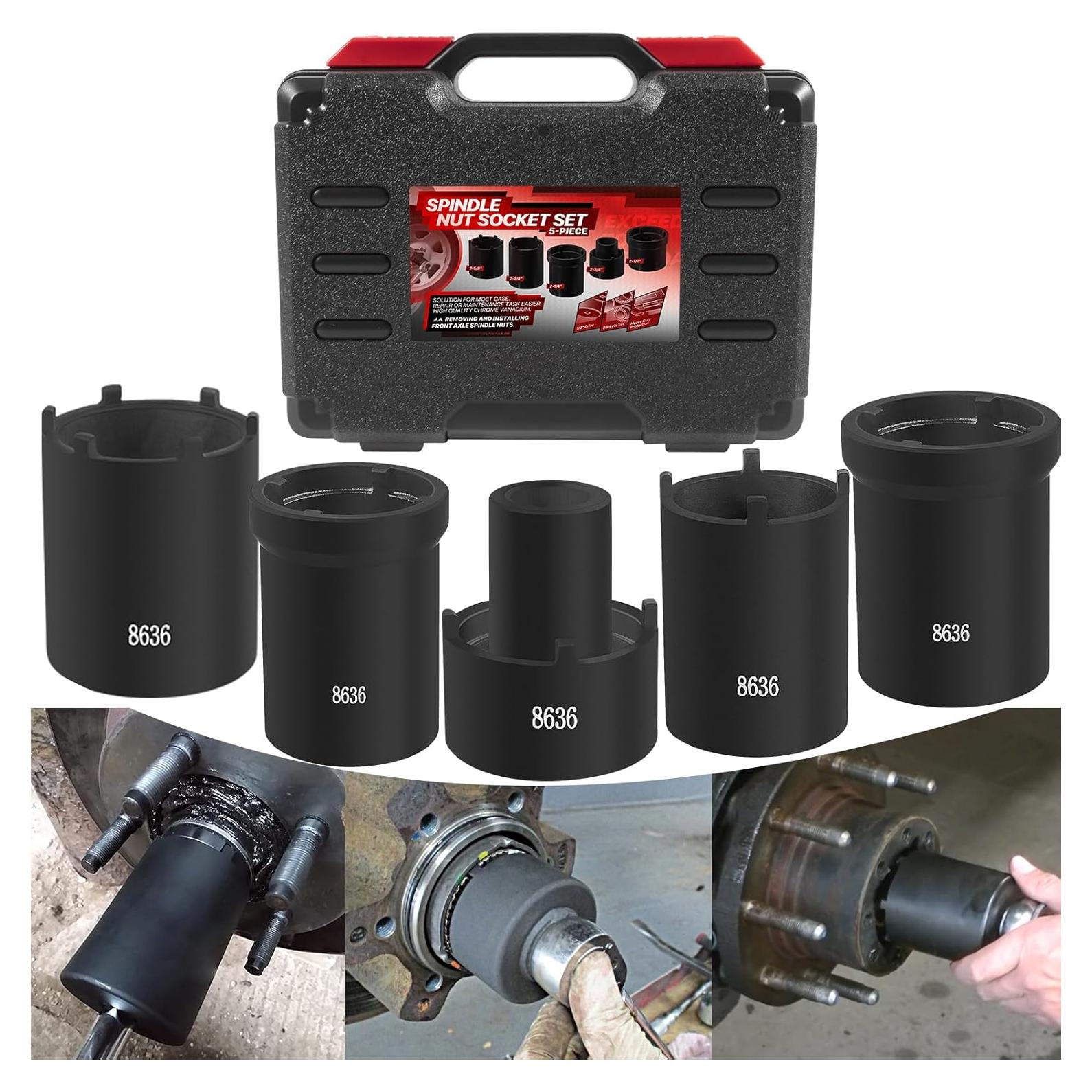 Juego de Herramientas de Enchufe de Tuerca de Eje Sunluway 5 Pcs