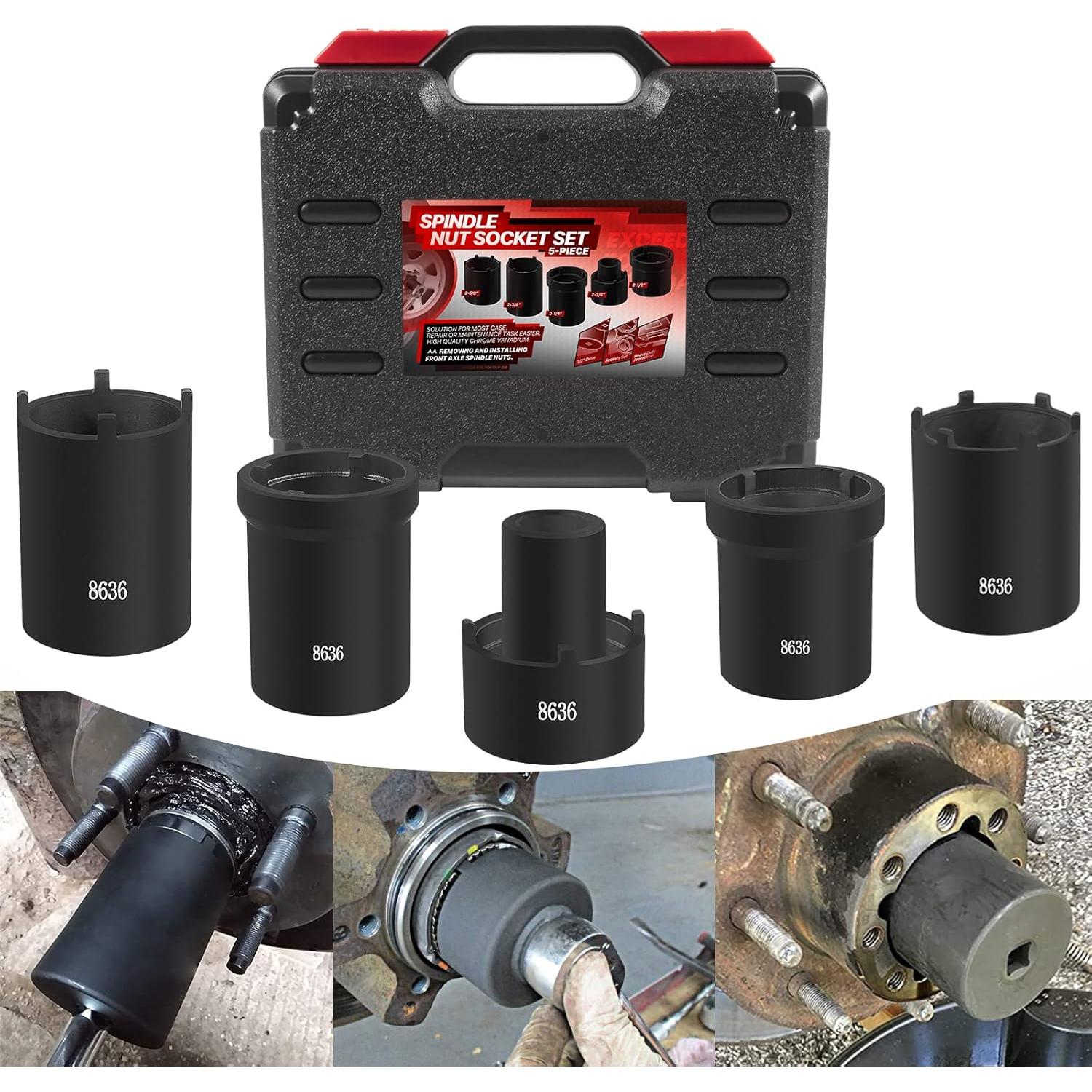 Juego de Herramientas de Enchufe de Tuerca de Eje Sunluway 5 Pcs