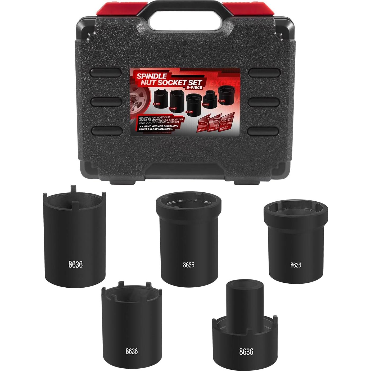 Juego de Herramientas de Enchufe de Tuerca de Eje Sunluway 5 Pcs