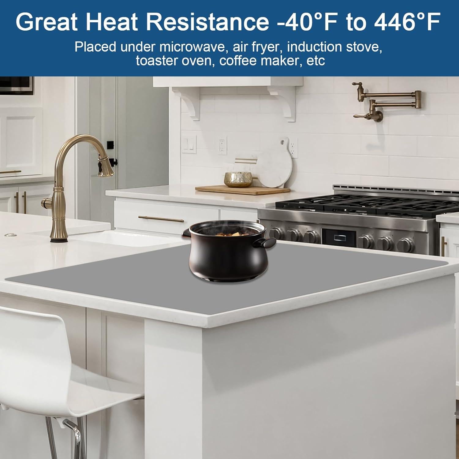 Alfombrilla de Silicona Goldleaf 60x40cm Antideslizante Negra