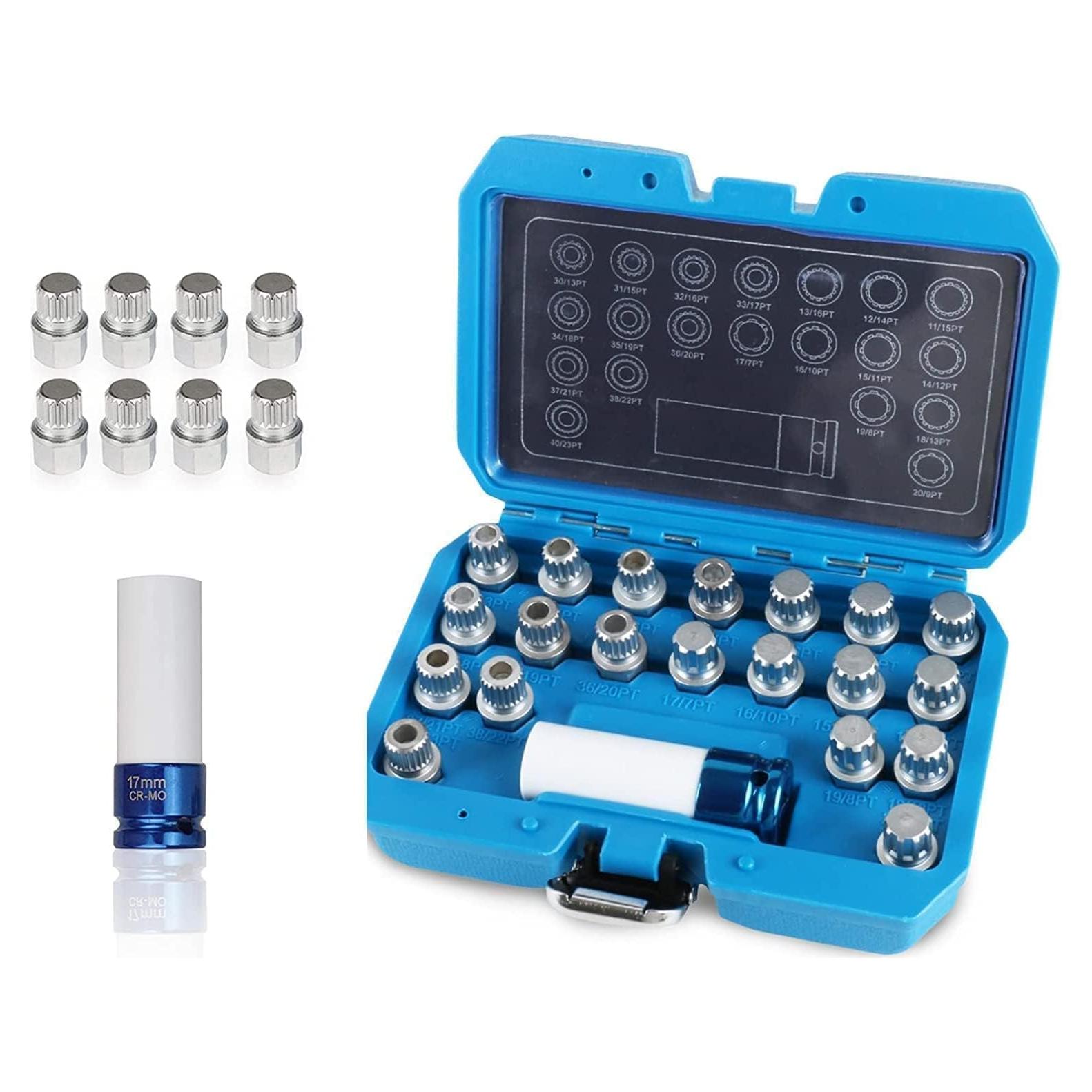 Kit de Eliminación de Tuerca de Bloqueo de Rueda 21PCS Angchun