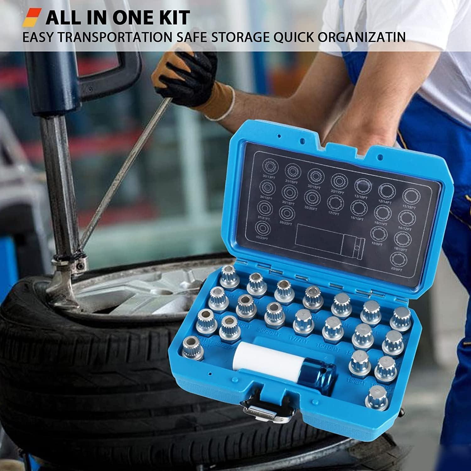 Kit de Eliminación de Tuerca de Bloqueo de Rueda 21PCS Angchun