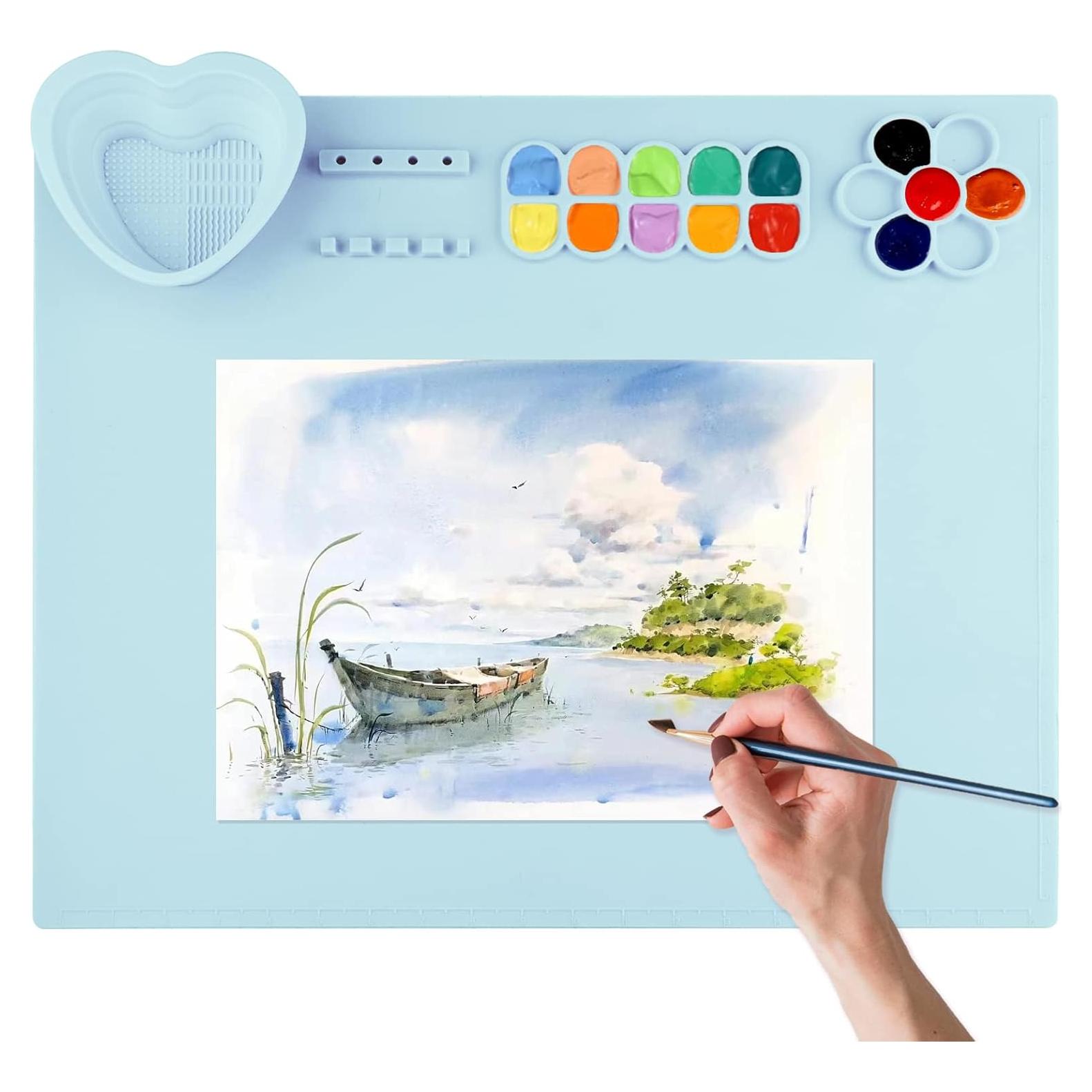 Alfombrilla de Silicona para Manualidades Apeso 50.8x40.6cm Azul