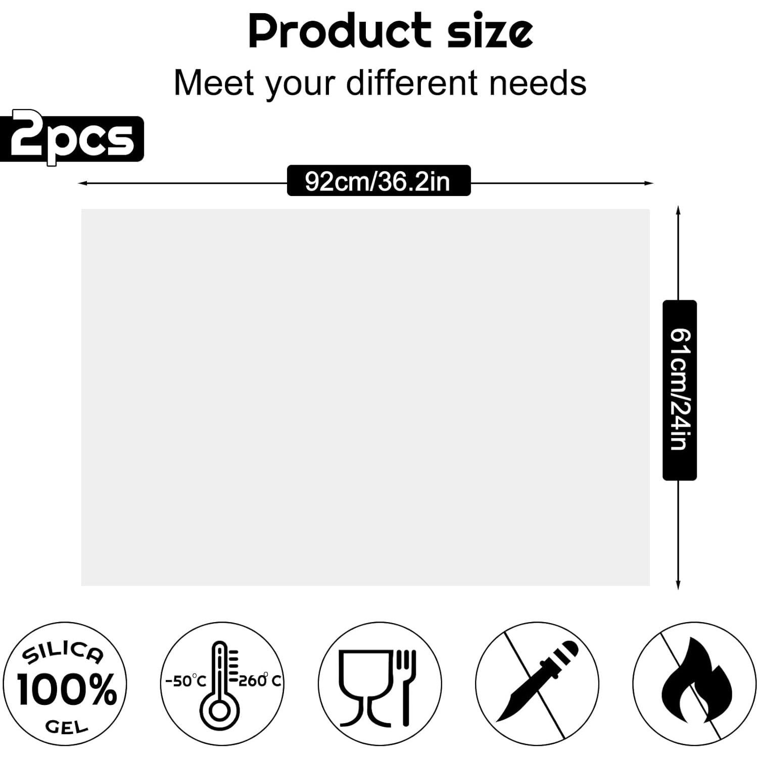 Paquete de 2 Tapetes de Silicona FMOACEN 91.44x60.96cm Antideslizantes