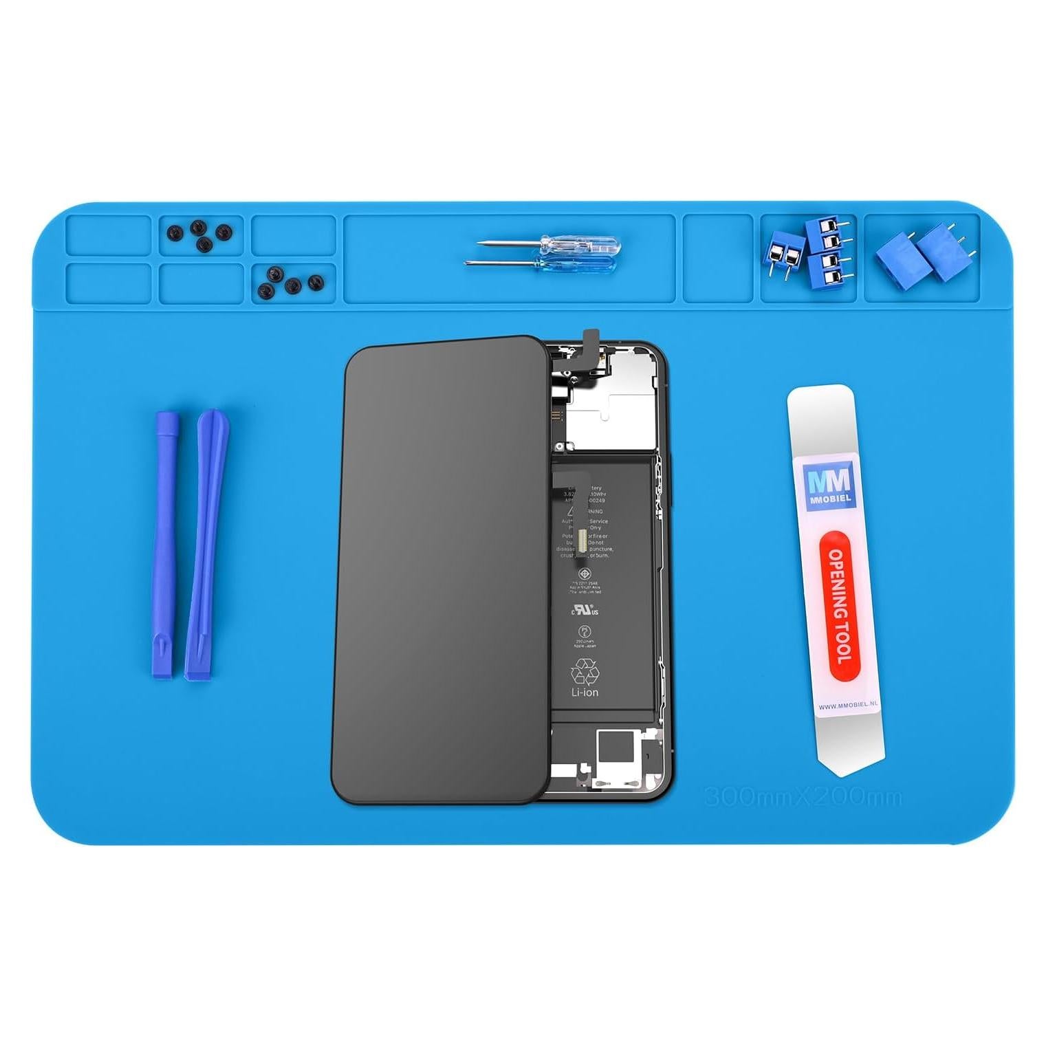 Alfombrilla de Soldadura de Silicona MMOBIEL 30x20 cm Azul