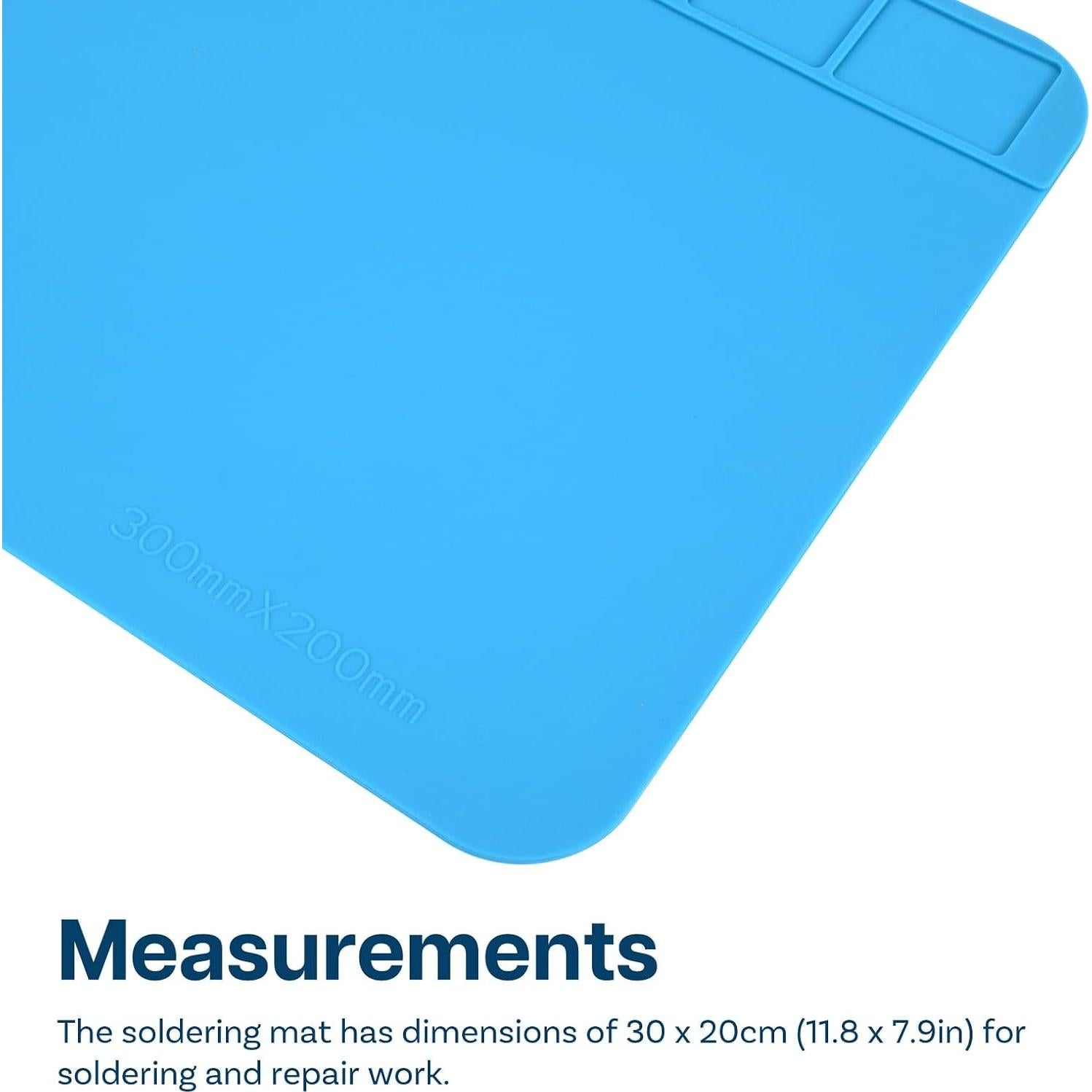 Alfombrilla de Soldadura de Silicona MMOBIEL 30x20 cm Azul
