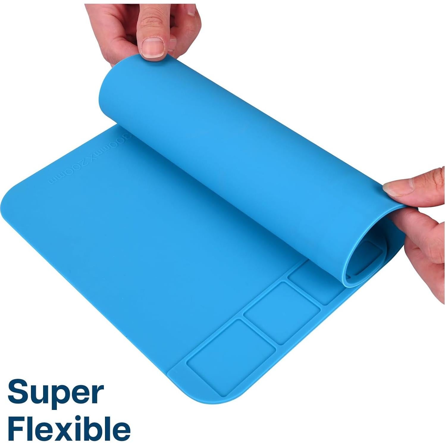 Alfombrilla de Soldadura de Silicona MMOBIEL 30x20 cm Azul