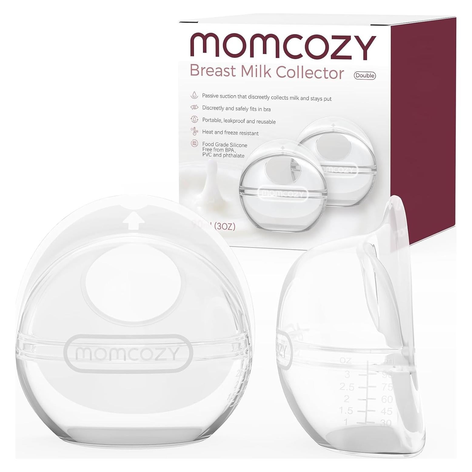 Recolector de Leche Materna Momcozy 90ml Silicona 2 Piezas