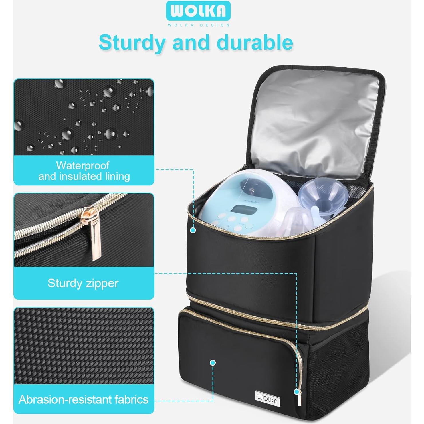 Mochila Enfriadora de Leche Materna Wolka WBP-BL Negra