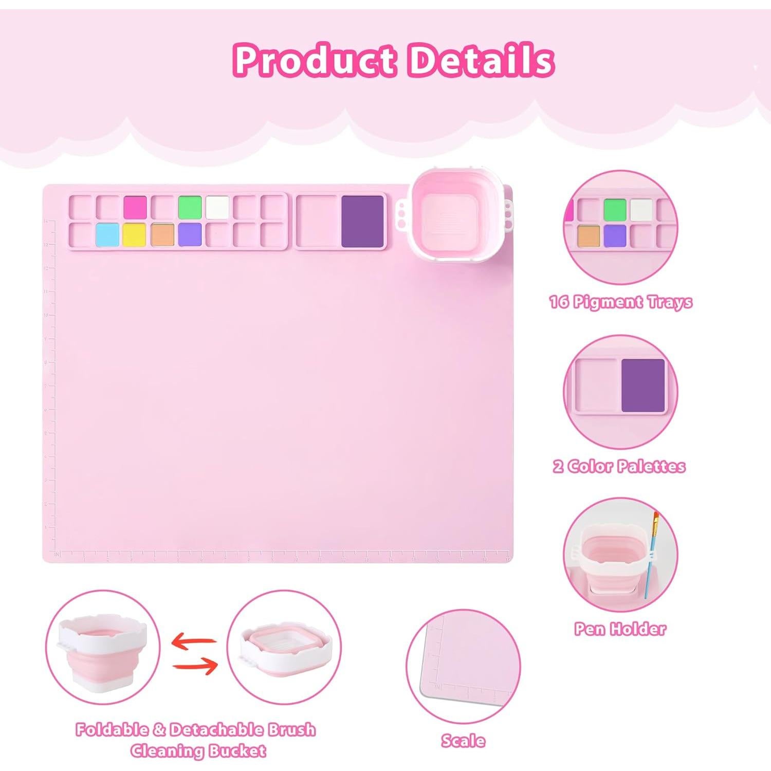 Alfombrilla de Pintura de Silicona MEKOTRIN 50.8x40.6cm Rosa