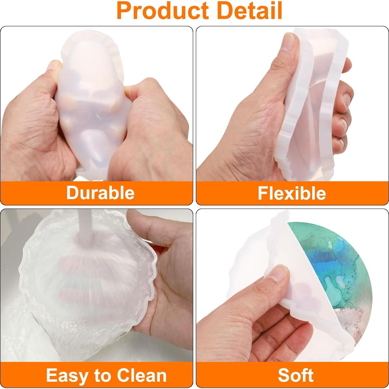 Moldes de Silicona para Posavasos uxcell - 4 Piezas Redondos