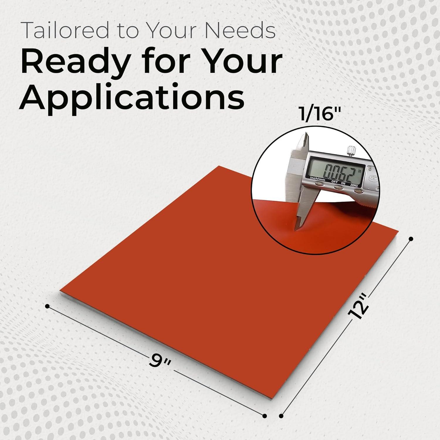 Hoja de Silicona 60A Exactly Rubber 0.16 cm Rojo 30.48x22.86 cm