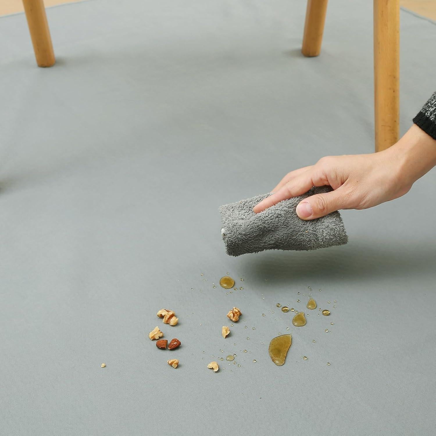 Alfombra Antideslizante Lavable CLCROBD 130 cm Gris para Bebés