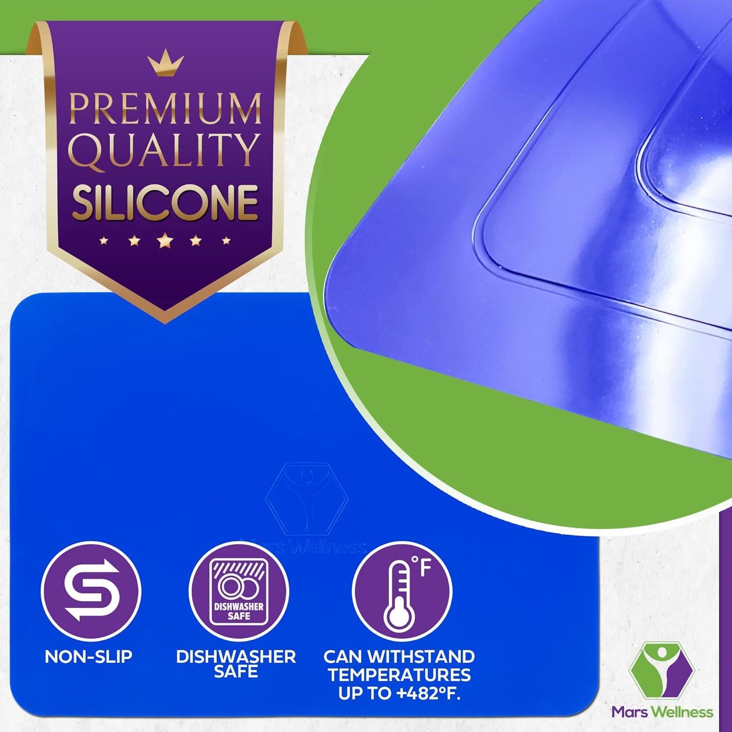 Alfombrilla Antideslizante de Silicona Mars Wellness 24.89x17.78cm Azul