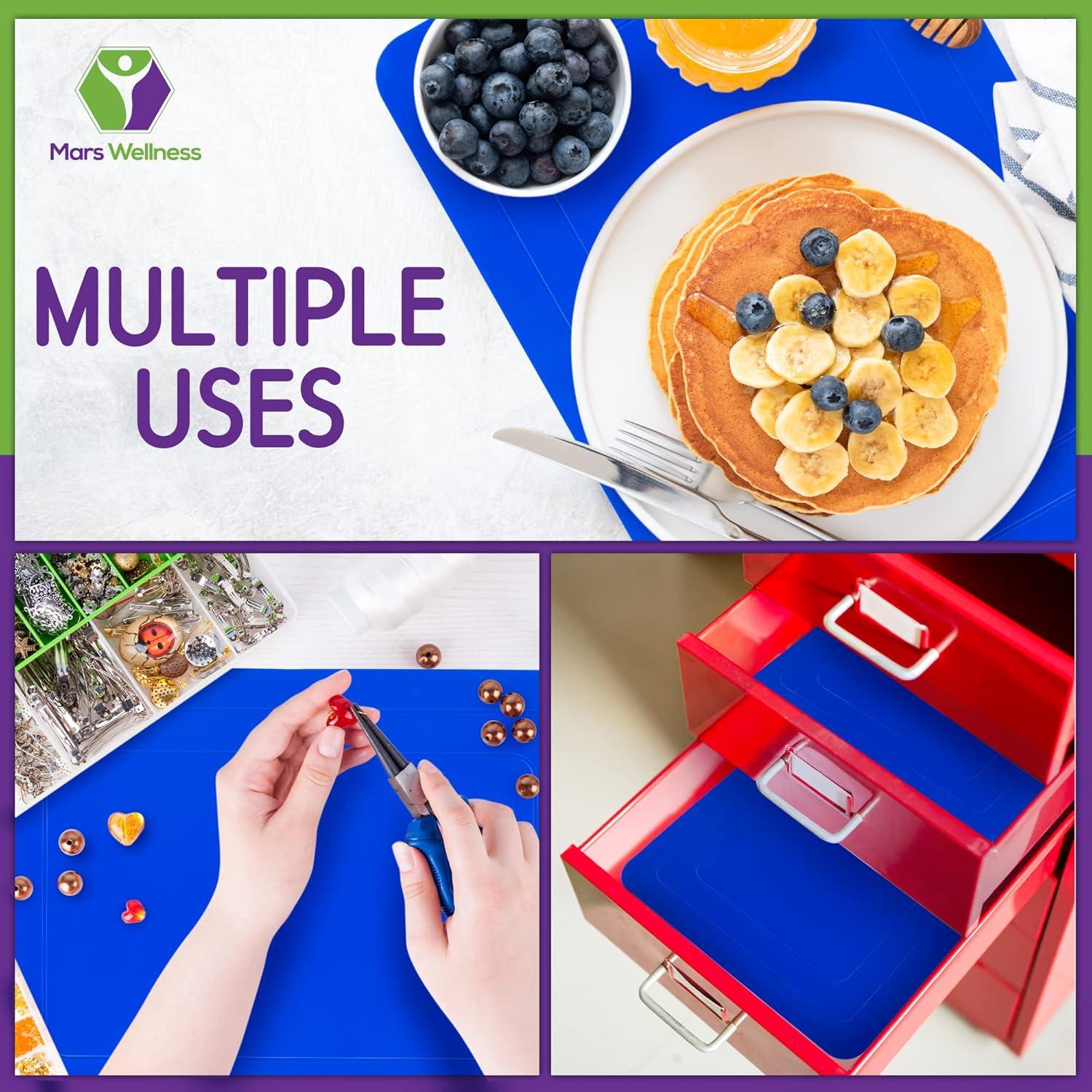 Alfombrilla Antideslizante de Silicona Mars Wellness 24.89x17.78cm Azul