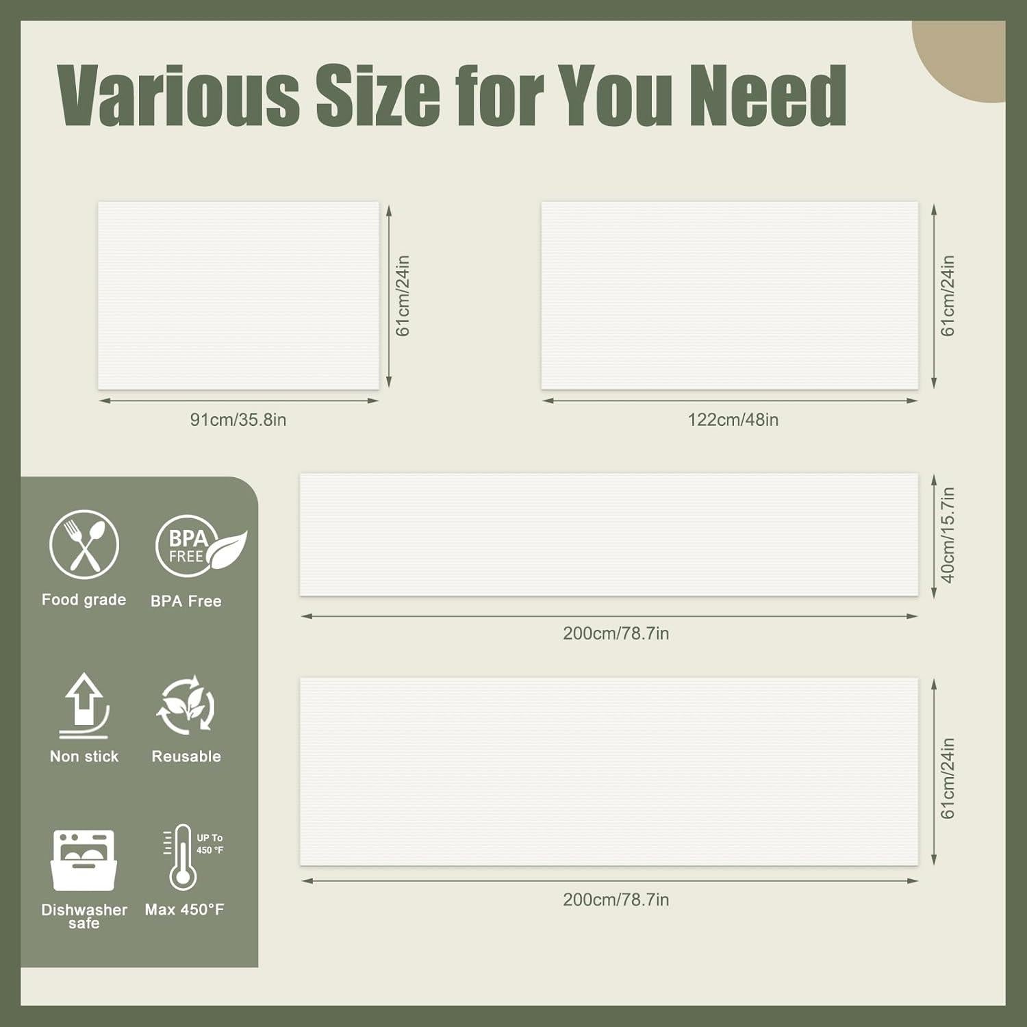 Tapete de Silicona Extra Grande KitchenRaku 200x40 cm Resistente al Calor