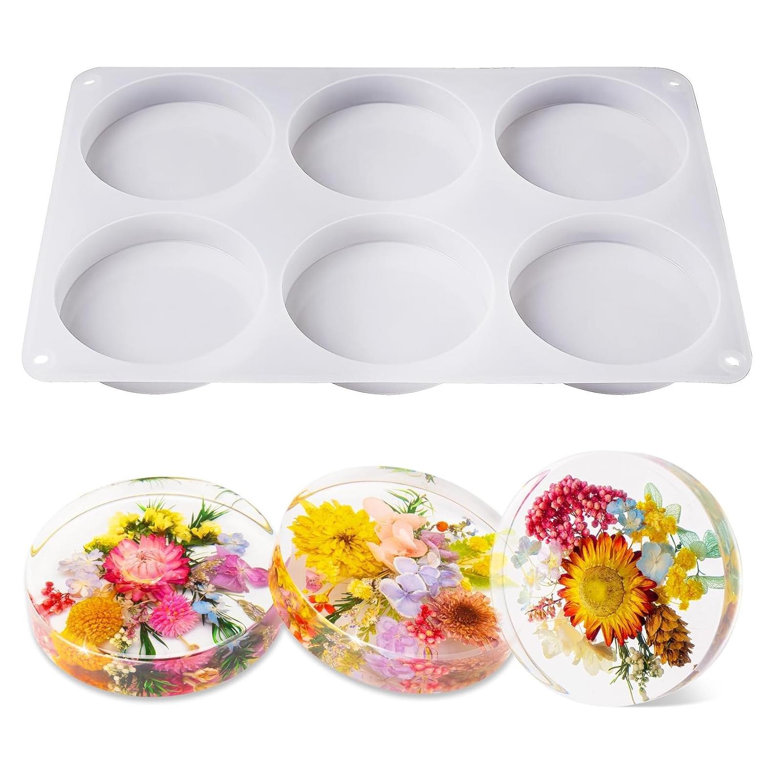 Moldes de Coaster de Resina LET'S RESIN 6 Cavidades 21.84x33.02 cm