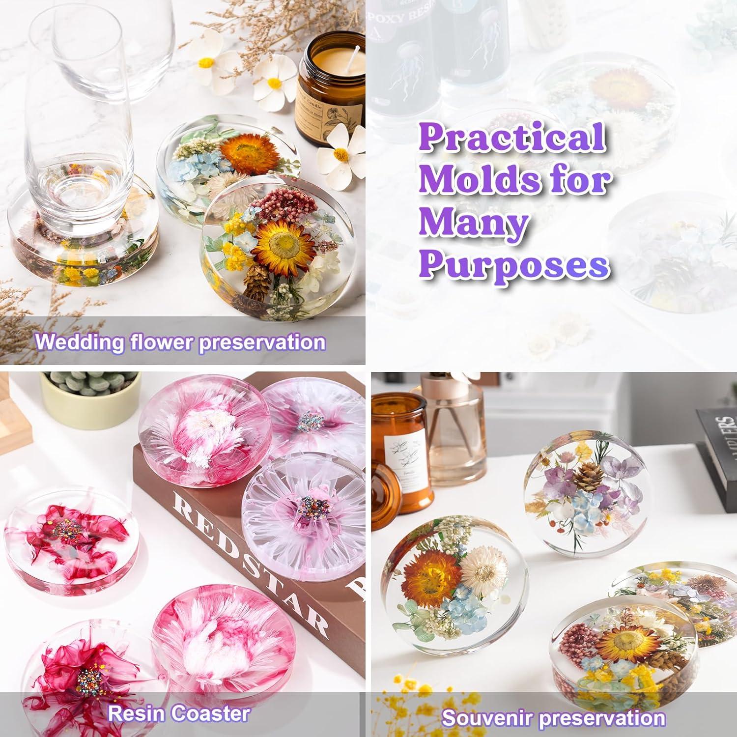 Moldes de Coaster de Resina LET'S RESIN 6 Cavidades 21.84x33.02 cm