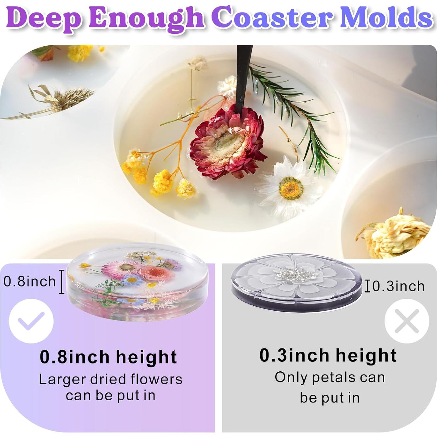 Moldes de Coaster de Resina LET'S RESIN 6 Cavidades 21.84x33.02 cm