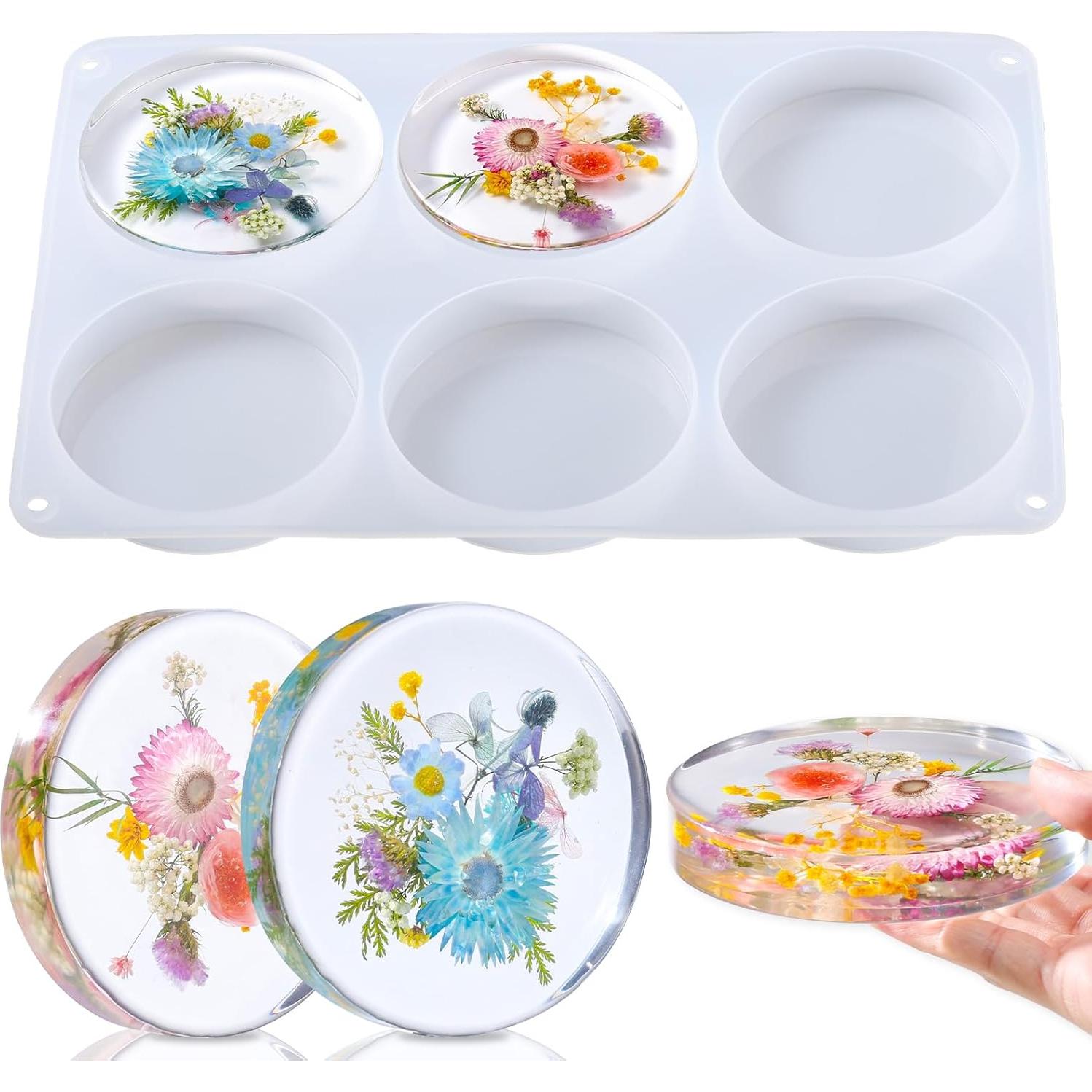 Moldes de Coaster de Resina LET'S RESIN 6 Cavidades 21.84x33.02 cm