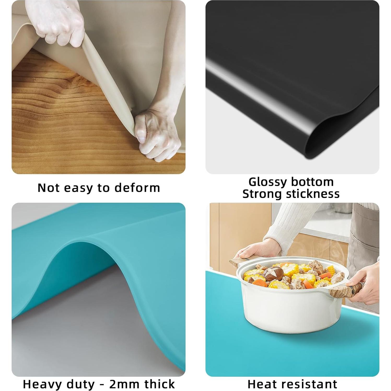 Alfombrilla de Silicona KVK 110x65cm Antideslizante Azul Pastel