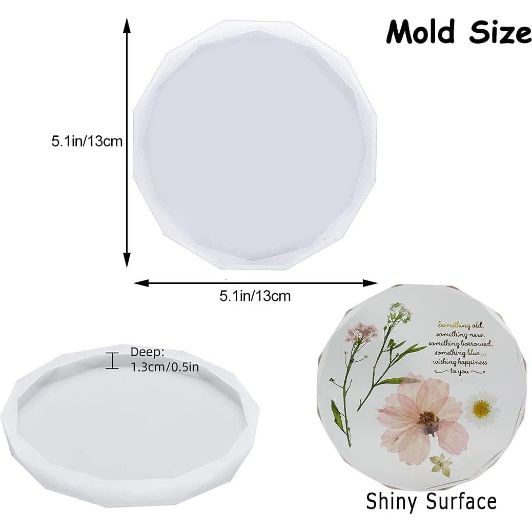 Moldes de Silicona para Posavasos XIMUHO - 4 Pcs Polígono