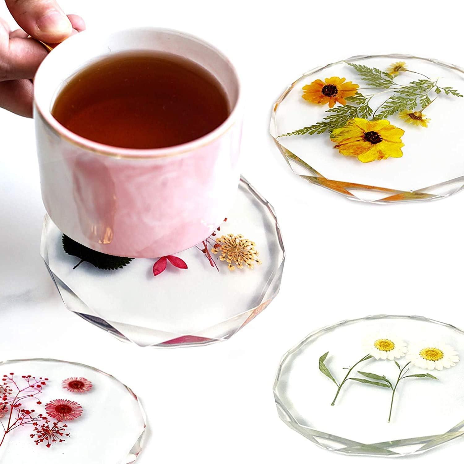 Moldes de Silicona para Posavasos XIMUHO - 4 Pcs Polígono