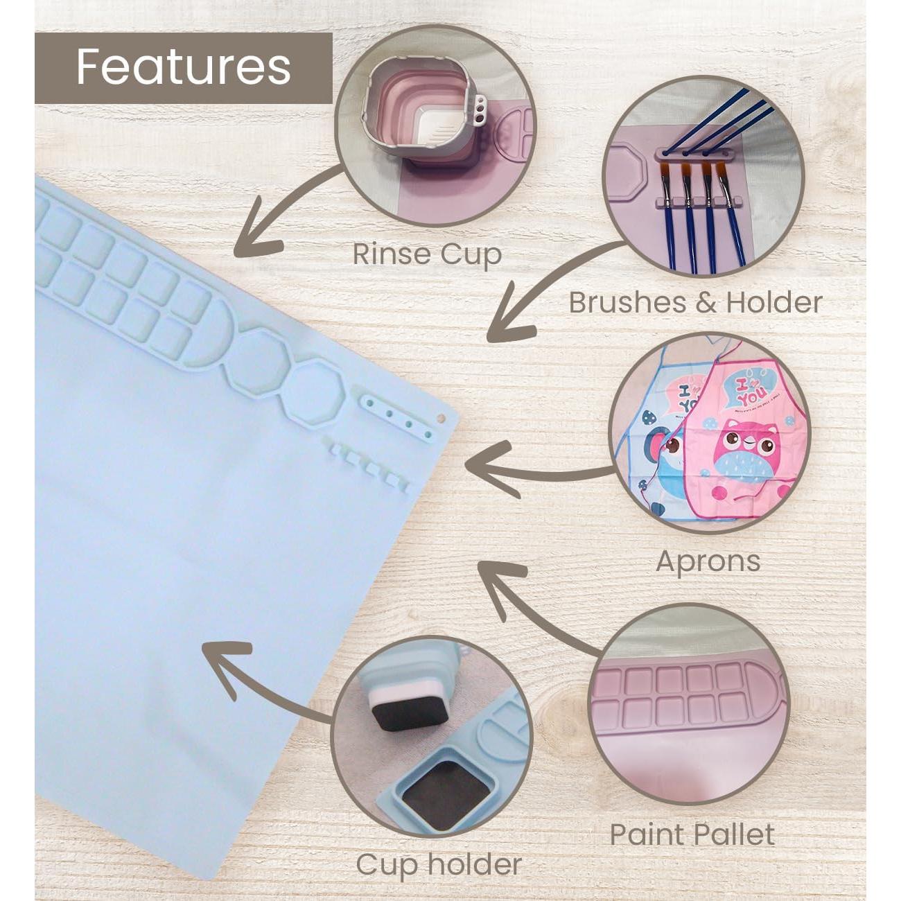 Alfombrilla de Pintura de Silicona Genérico 50.8x40.6cm Azul