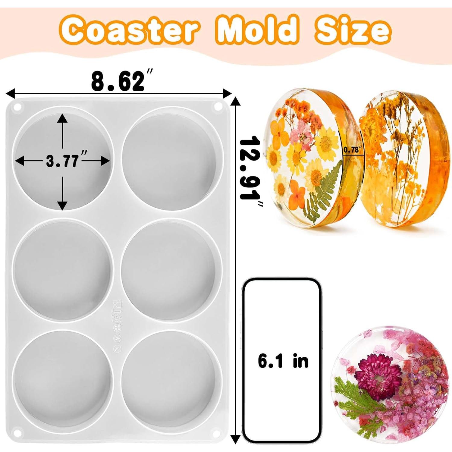 Moldes de Silicona ZQYSING para Coaster Redondos 6 Cavidades