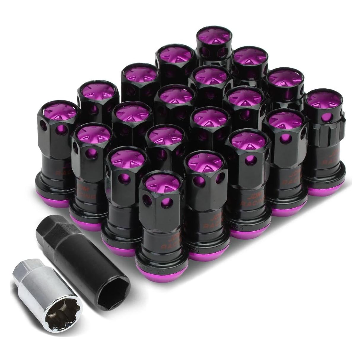 Tuercas de Rueda M12 x 1.25 DNA MOTORING 16 Pcs Morado