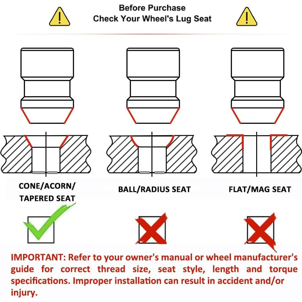 Tuercas de Rueda Caballero Blanco MG40610SAM M12x1.25 Cónicas