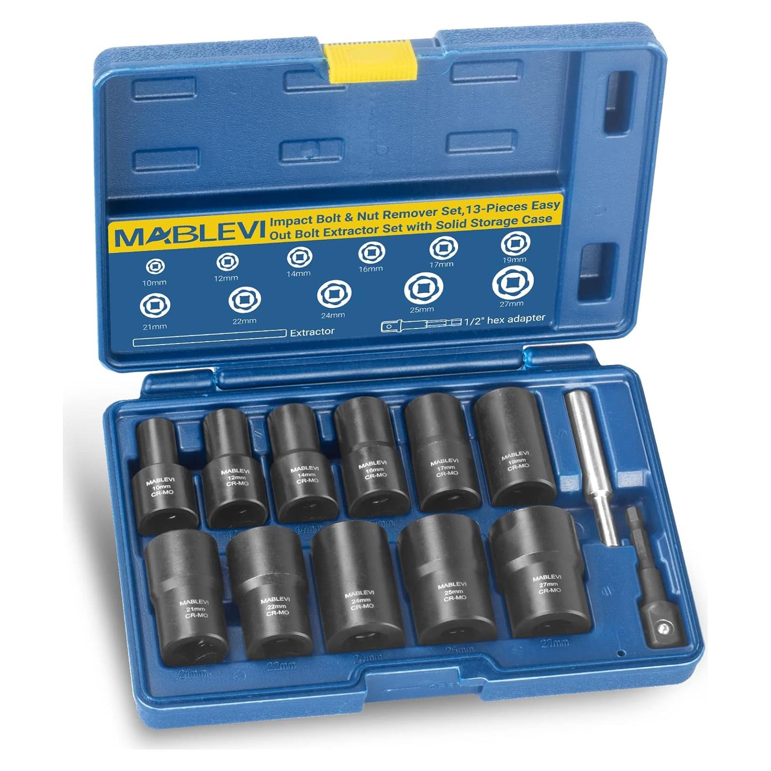 Juego de 13 Extractores de Tornillos MABLEVI - Acero de Cromo Molibdeno