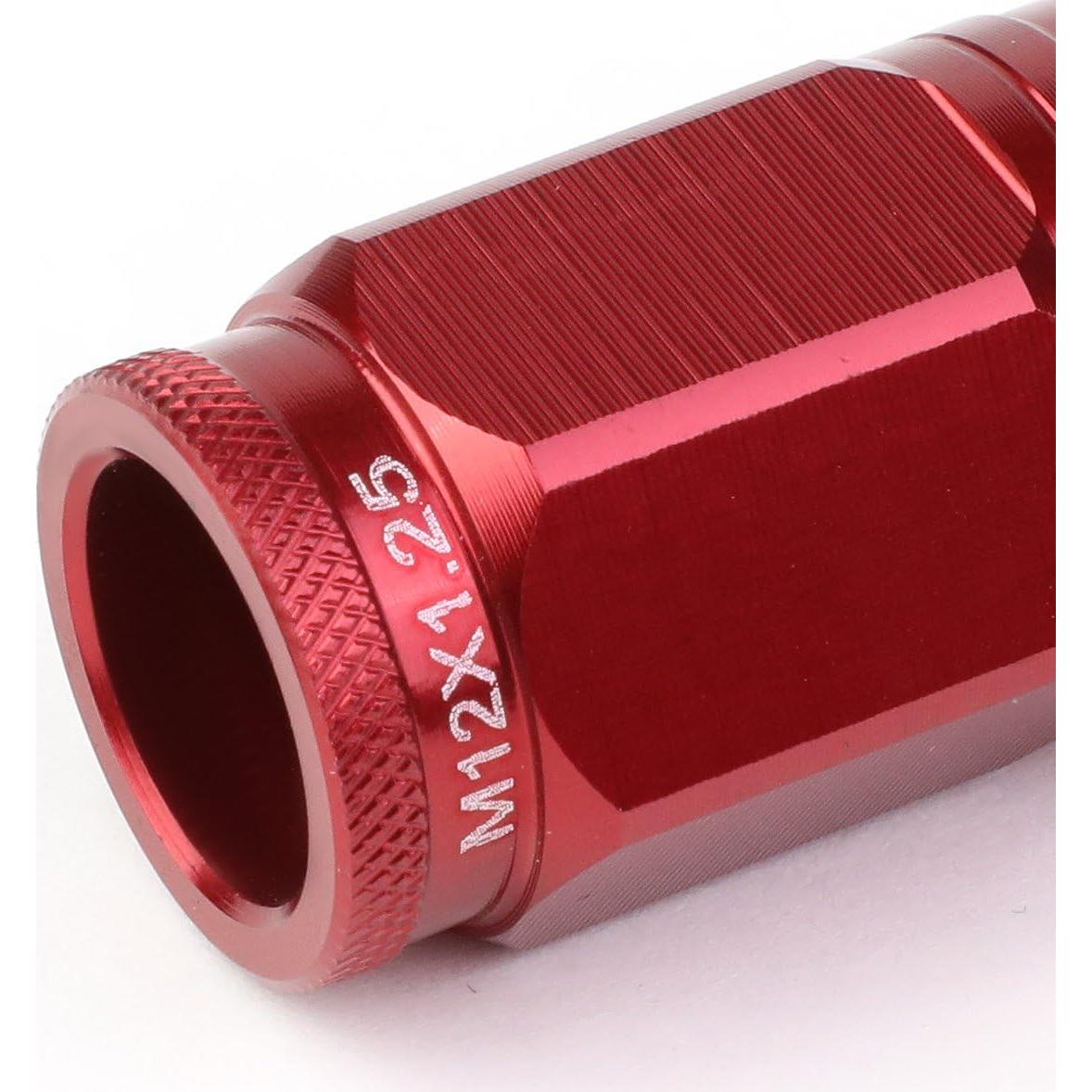 Tuercas de Llanta Aluminio M12 x 1.25 Rojo DNA MOTORING 16 Pcs