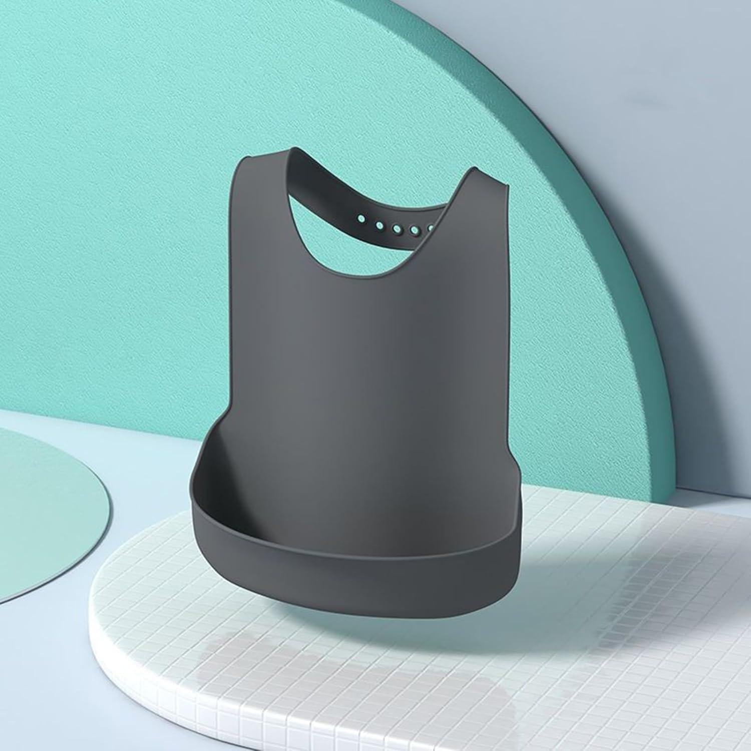 Bib de Silicona Impermeable Ajustable para Adultos Azul