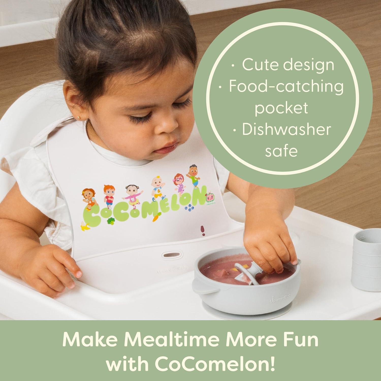 Babero de Silicona CoComelon Ajustable para Bebés - 1pc