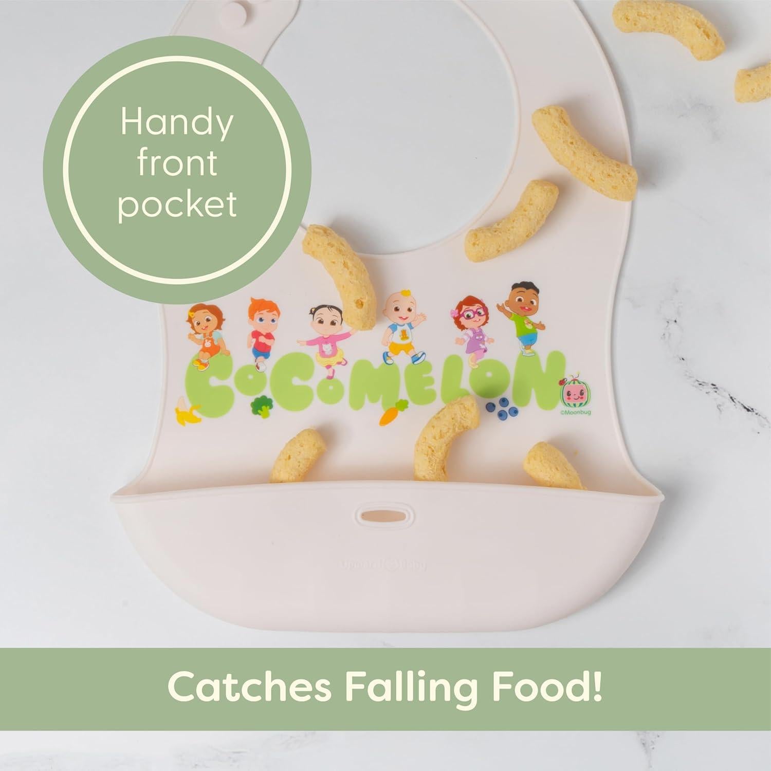 Babero de Silicona CoComelon Ajustable para Bebés - 1pc