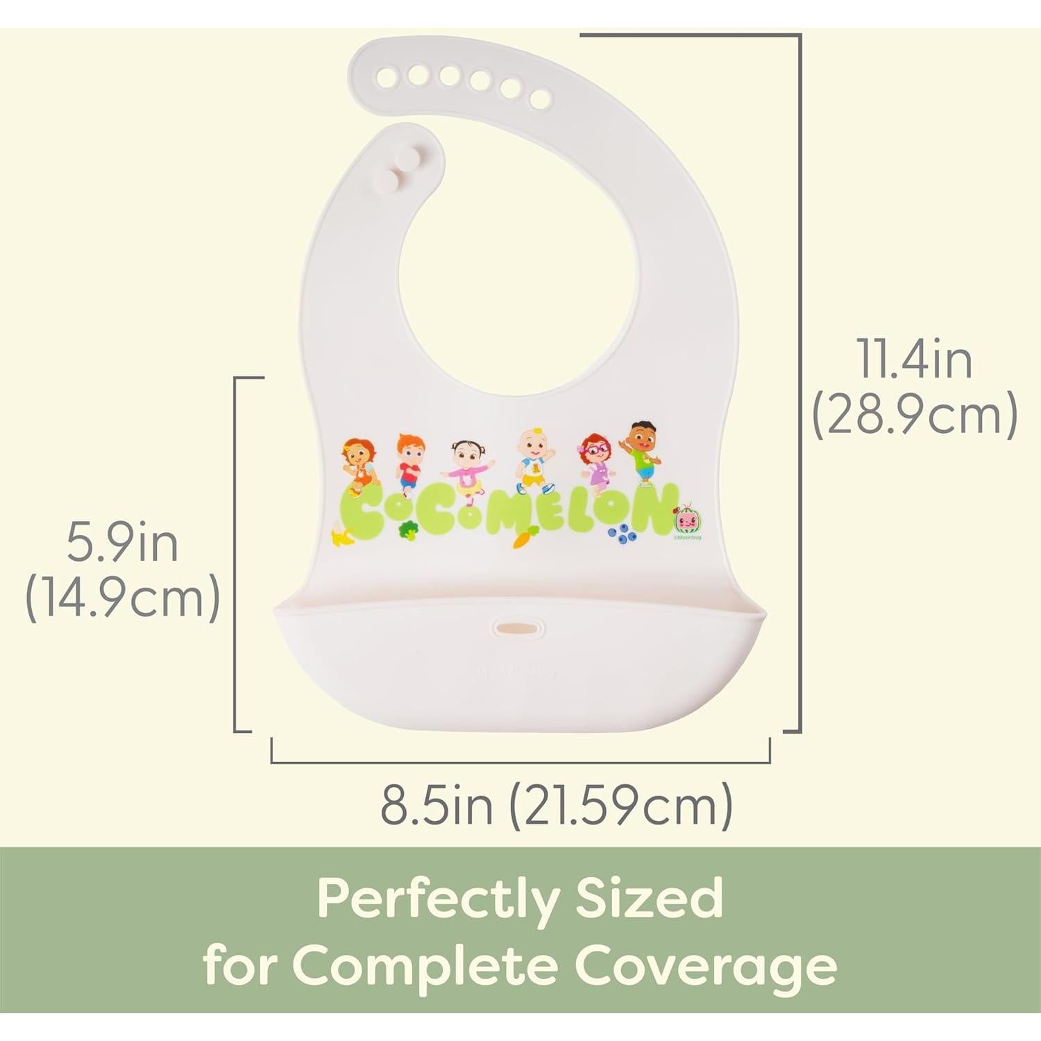 Babero de Silicona CoComelon Ajustable para Bebés - 1pc