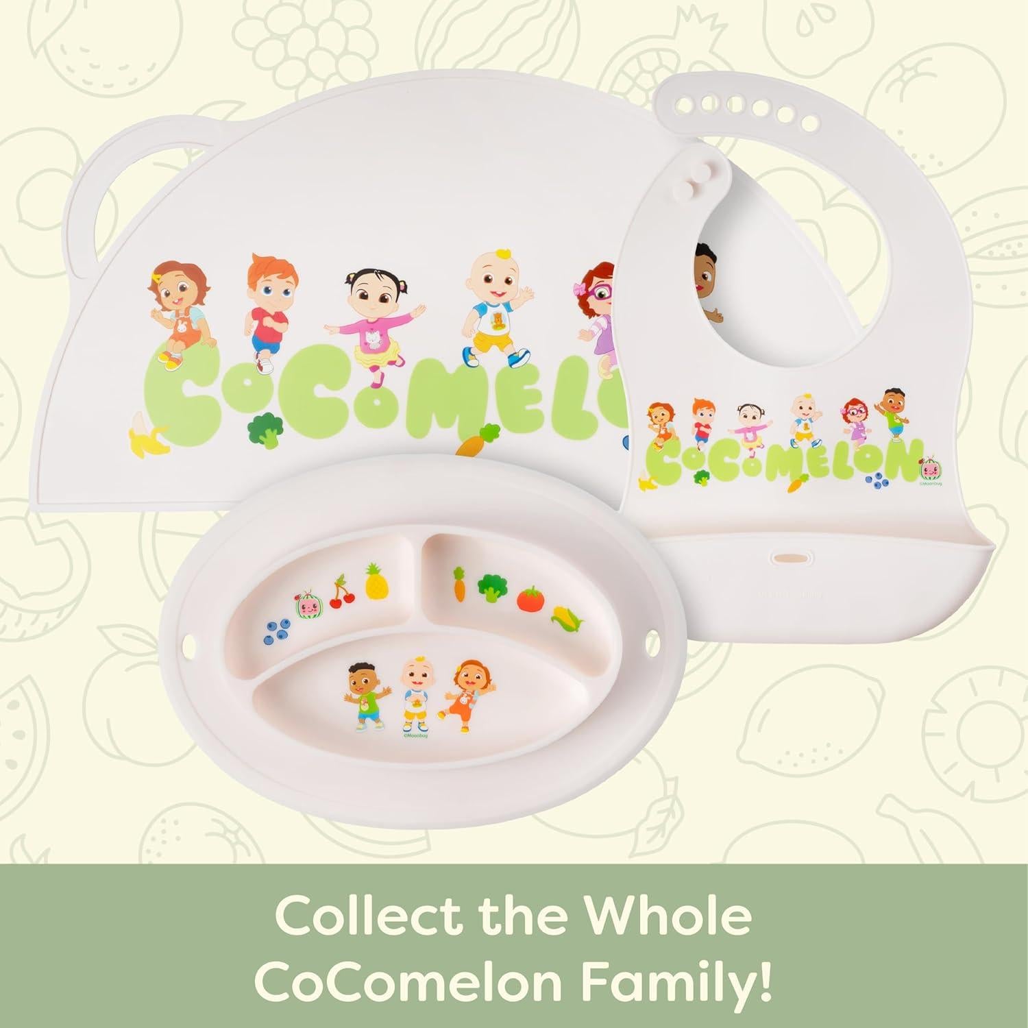 Babero de Silicona CoComelon Ajustable para Bebés - 1pc