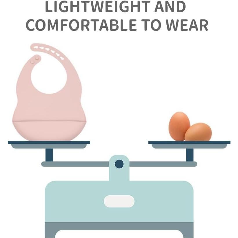 Juego de 2 Baberos de Silicona Suave para Bebés - Rosa/Amarillo