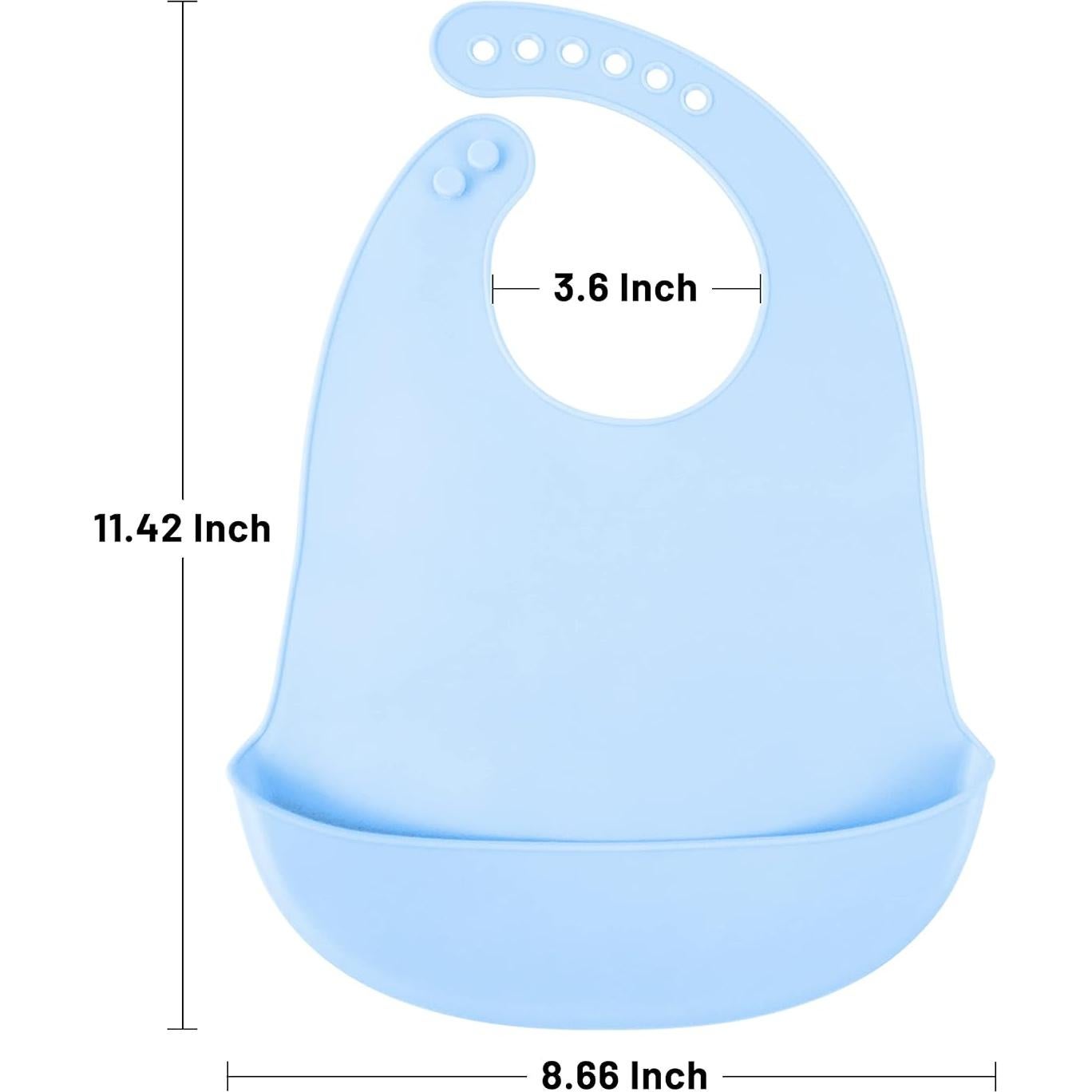 Baberos de Silicona DF Dualferv 4 Pcs Ajustables Impermeables