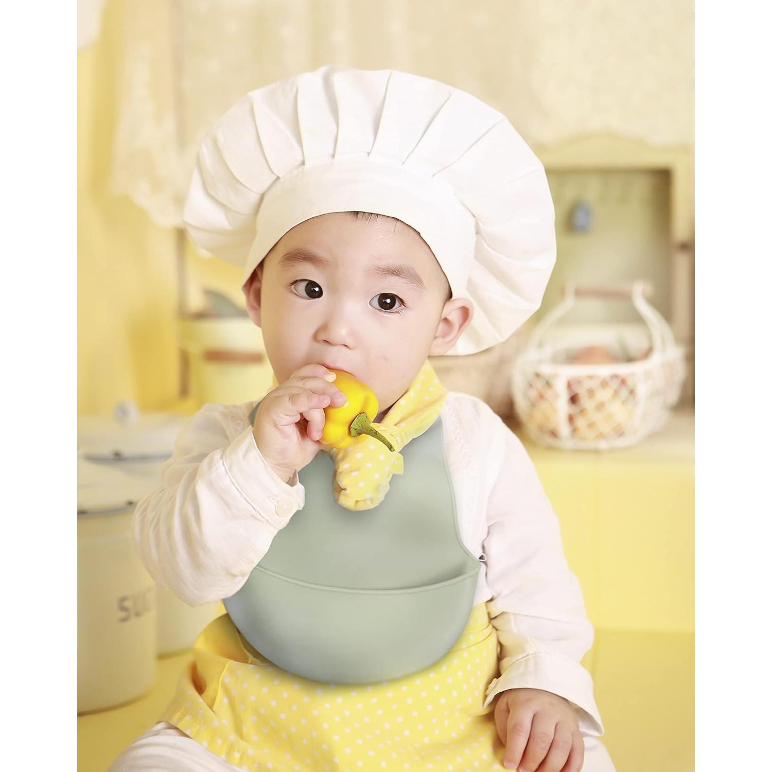 Baberos de Silicona DF Dualferv 4 Pcs Ajustables Impermeables