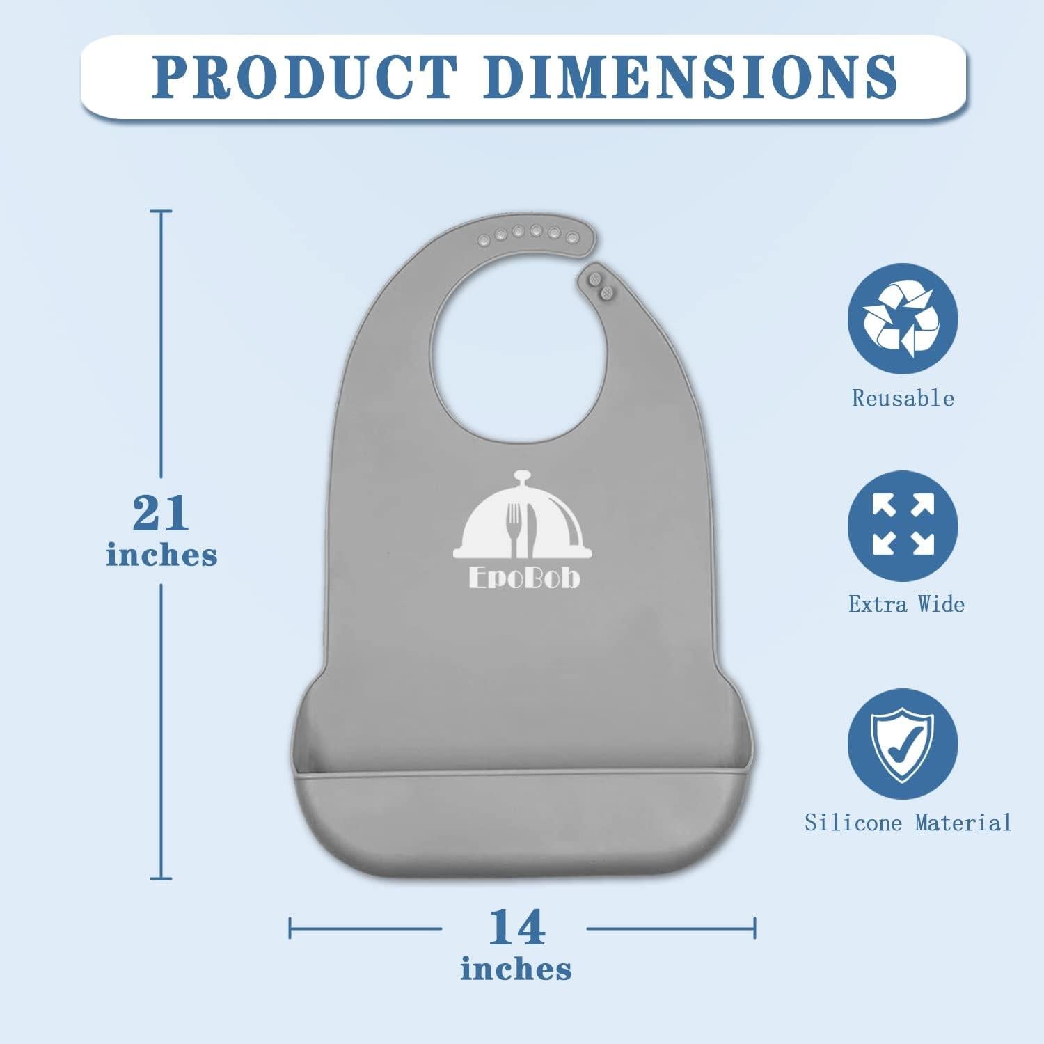 Paquete de 2 Baberos de Silicona Ajustables para Adultos