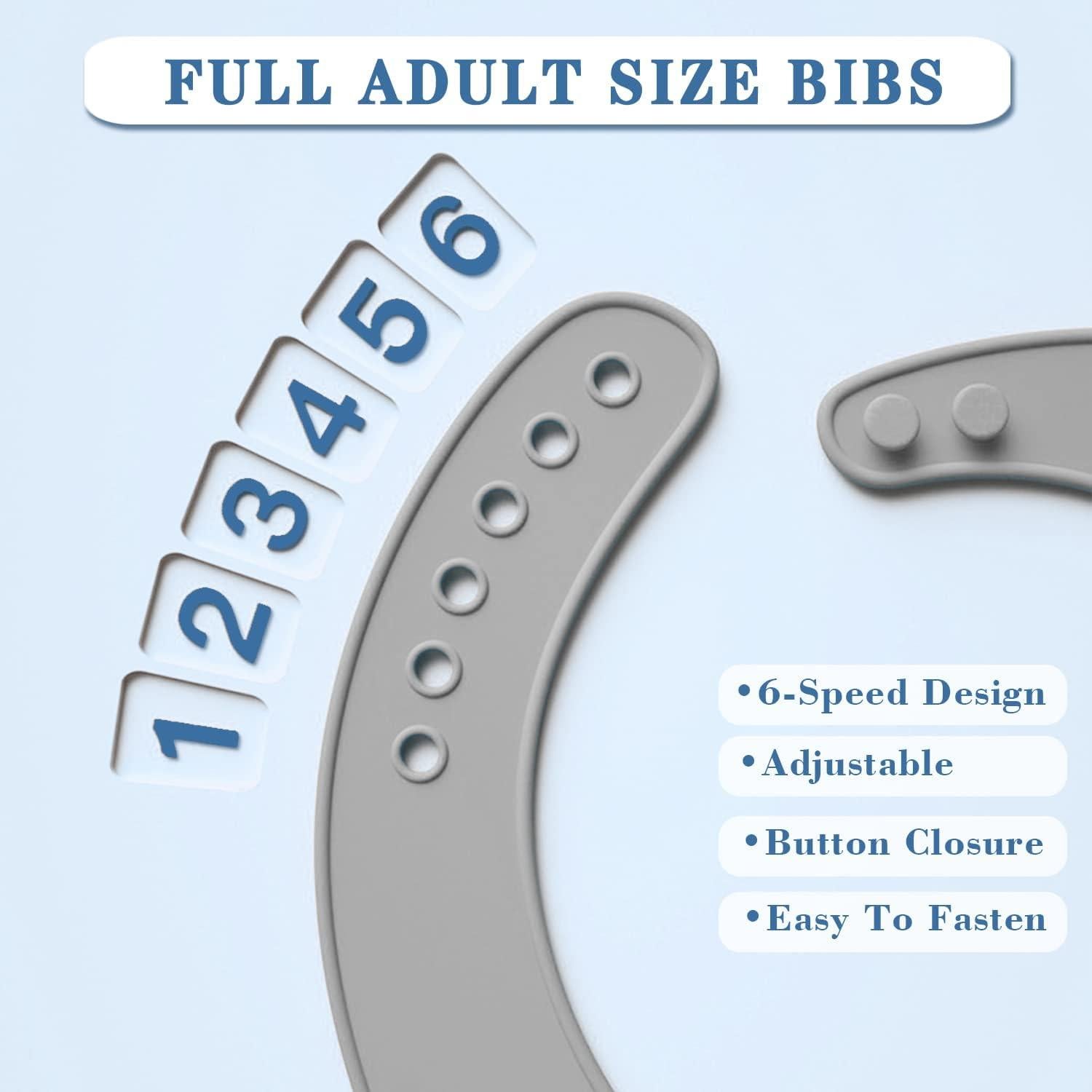 Paquete de 2 Baberos de Silicona Ajustables para Adultos