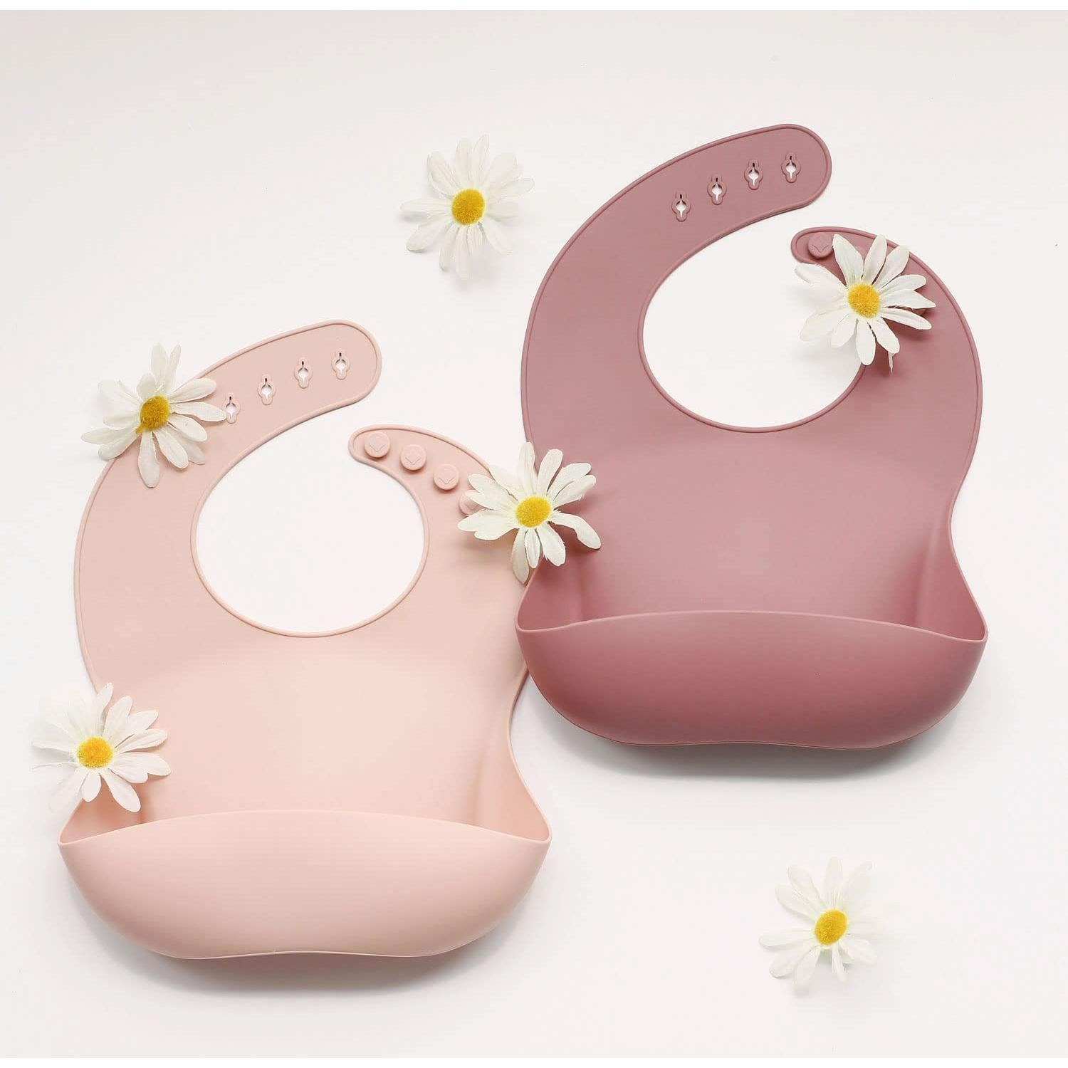 Baberos de Silicona Ginbear Ajustables Impermeables 2 Unidades