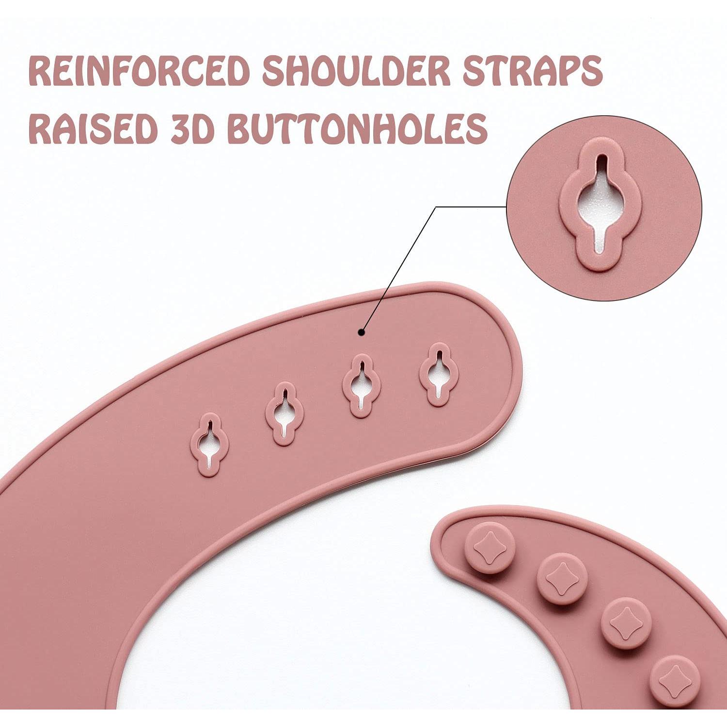 Baberos de Silicona Ginbear Ajustables Impermeables 2 Unidades