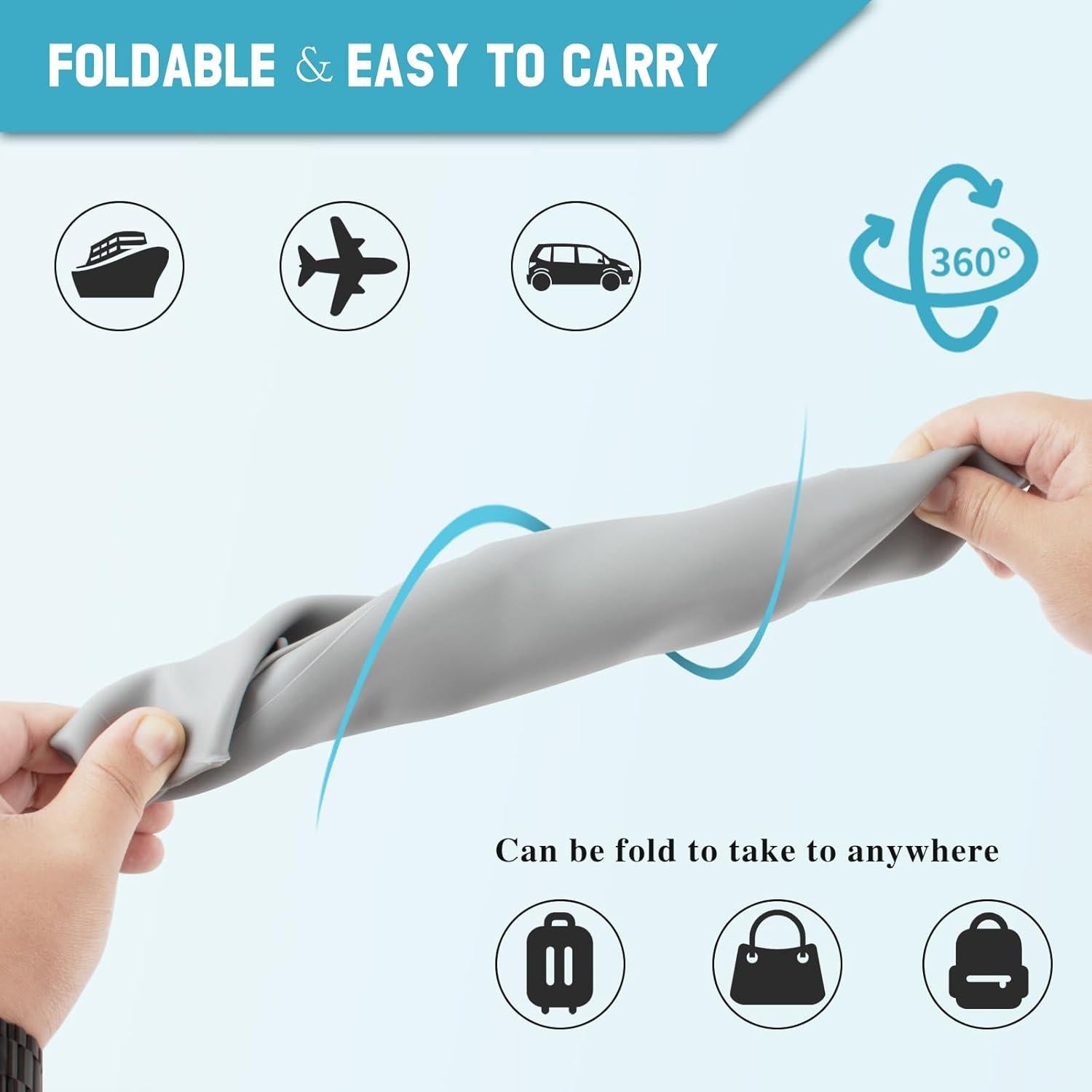 Babero de Silicona Ajustable TAMAÑO GRANDE Gris para Adultos