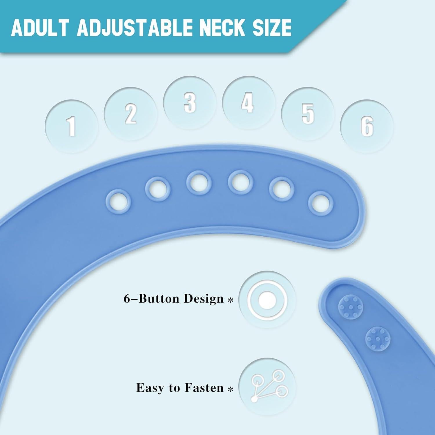 Babero Ajustable de Silicona TaoTazon para Adultos - Impermeable y Lavable