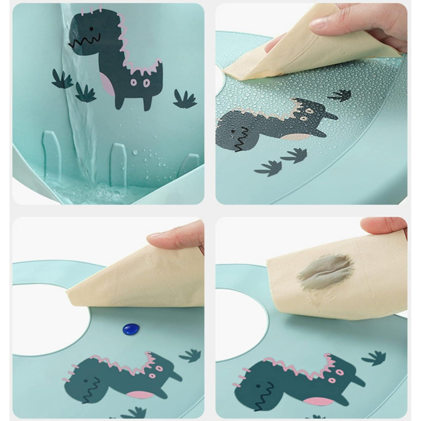 Baberos de Silicona Sarvoza para Bebés - Juego de 3 Ajustables