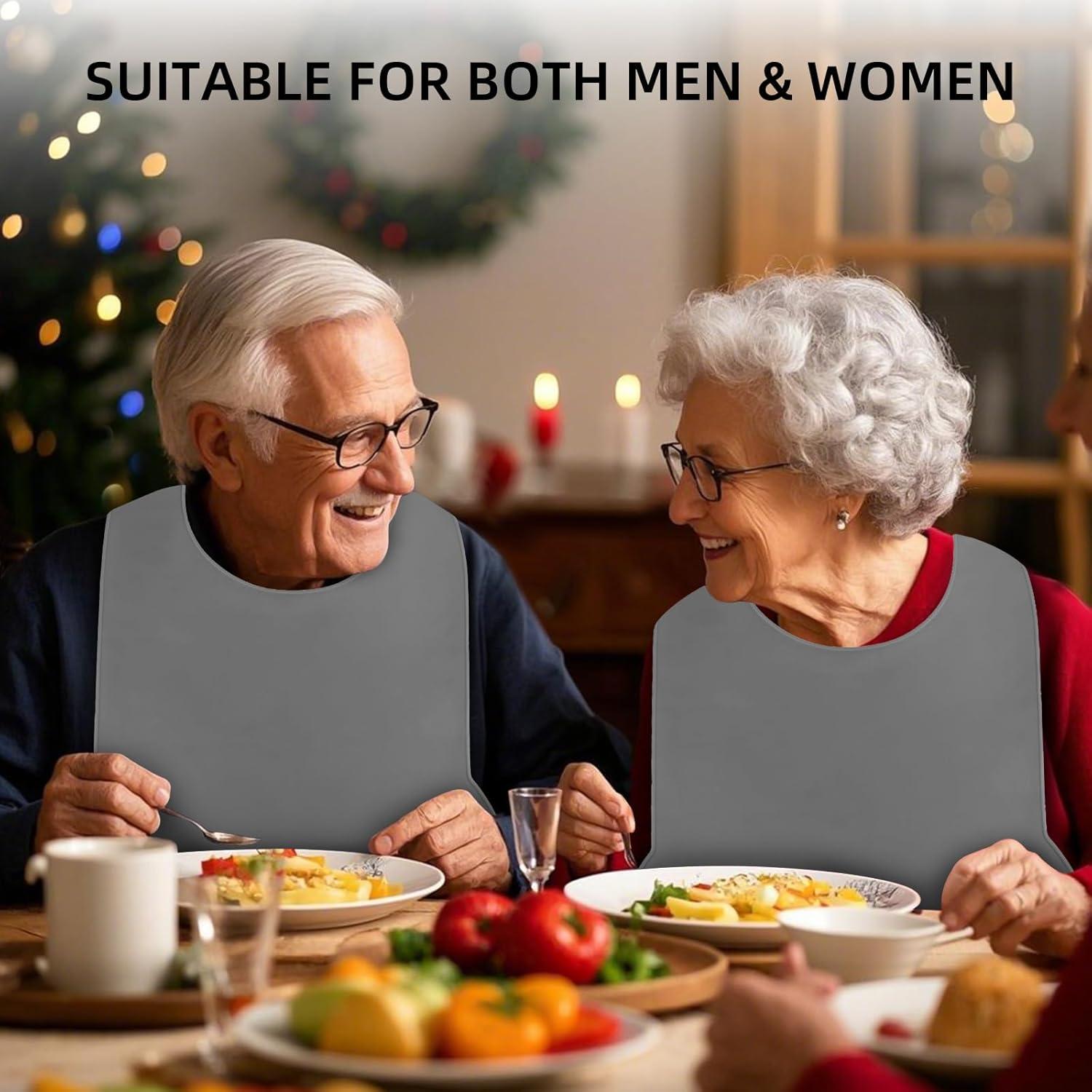 Babero de Silicona Ajustable para Adultos - Unisex - Gris