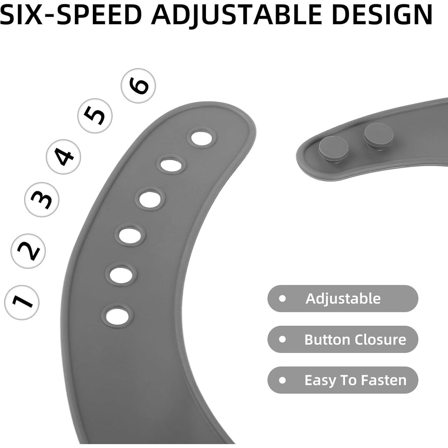 Babero de Silicona Ajustable para Adultos - Unisex - Gris